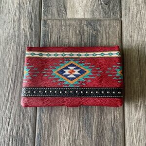 Elegant Red Geometric Women's Clutch
